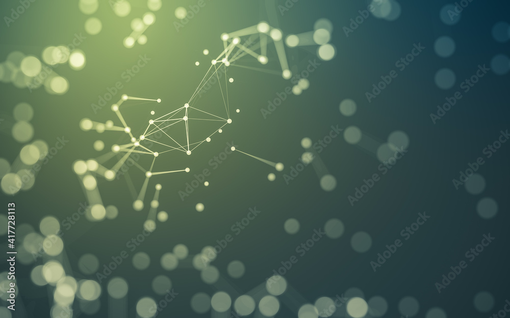 Abstract background. Molecules technology with polygonal shapes, connecting dots and lines. Connection structure. Big data visualization. Abstract background. Molecules technology with polygonal shapes, connecting dots and lines. Connection structure. Big data visualization.