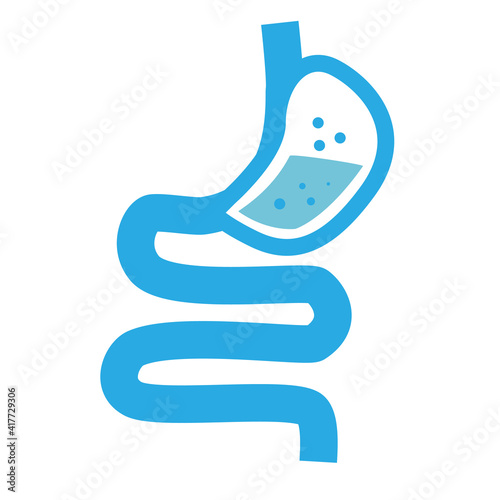 healthy digestion logo. stomach icon on white background. human stomach and gastrointestinal system. flat style.