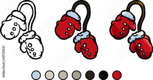 Mittens, winter mittens, gloves, winter clothing, apparel, pair of mittens, warm clothes, winter season, Christmas, holiday, cold weather, coloring tutorial, art lesson, creativity, coloring for kids,