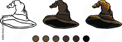 Vector medieval hats on white background
