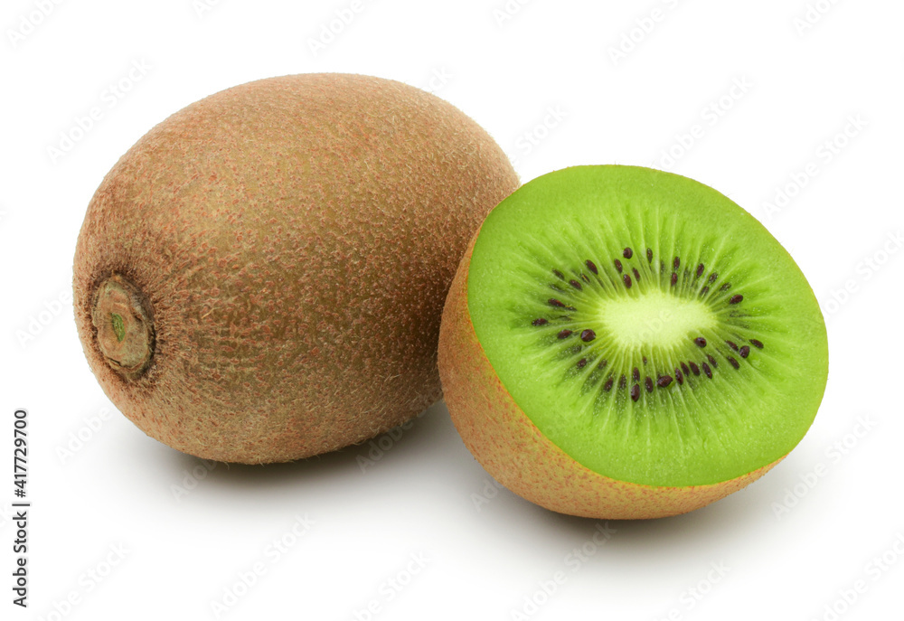 Kiwi and Slices isolated on white background,fresh. Kiwi and Slices isolated on white background,fresh.