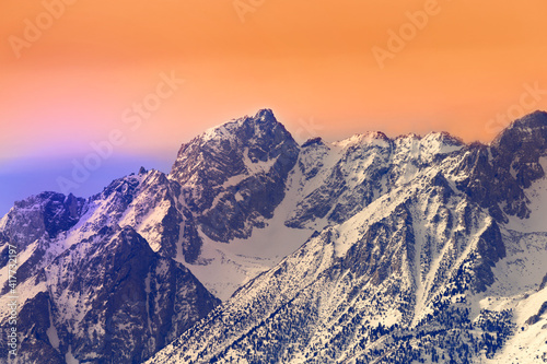 USA, California, Sierra Nevada Mountains. Mt. Humphreys at sunrise. photo