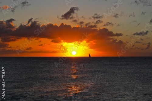 St Martin, Caribbean sunset by the sea  © Julia Kostina 