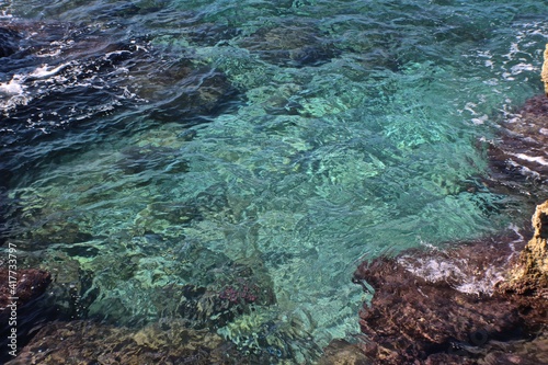 Crete, Greece. Crystal clean water by the shore. 