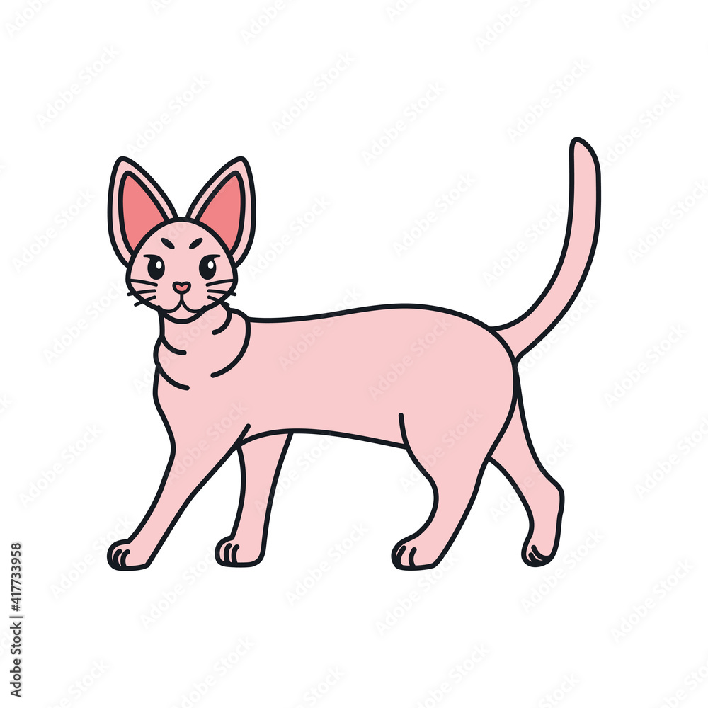 Isolated cartoon of a cat - Vector illustratrion Isolated cartoon of a cat - Vector illustratrion