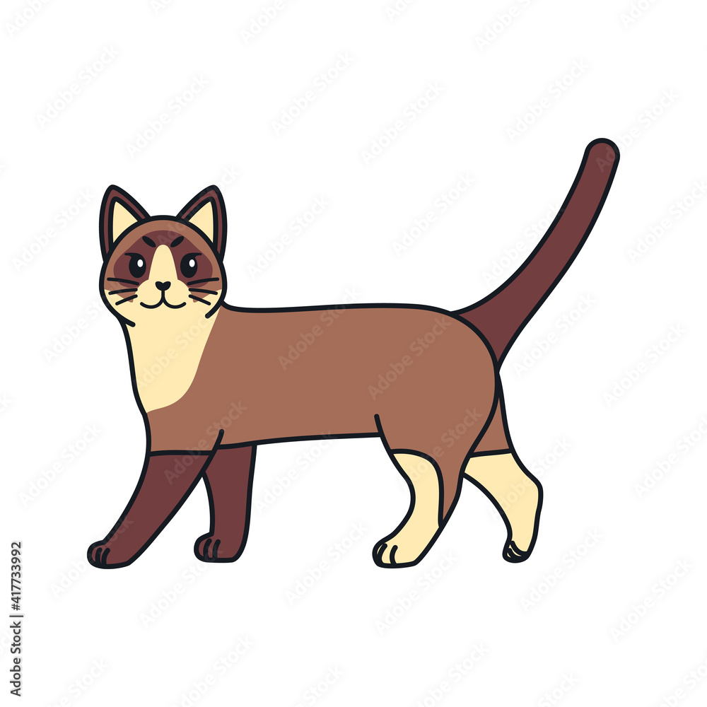 Isolated cartoon of a cat - Vector illustratrion