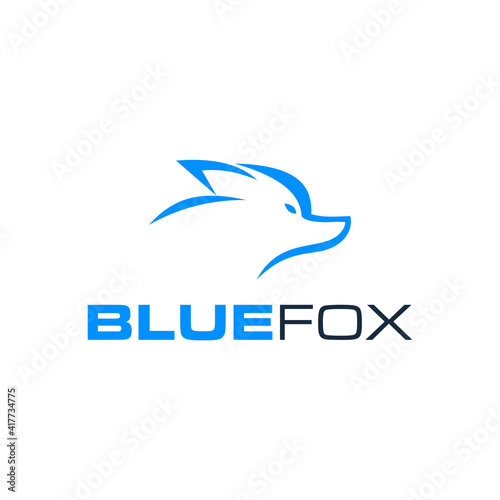 Blue fox logo template