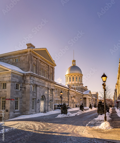 The city of Montreal empty at Bonsecours Market photo