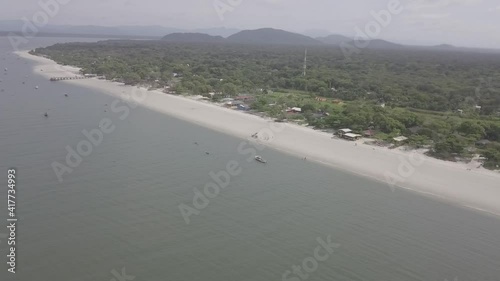 Parque Nacional Superagui Parana Brazil National Park Beach Preserved Nature Threes Village Boats Dog Bike photo