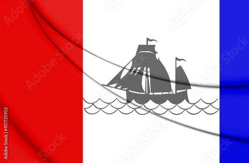 3D Flag of Pekela (Groningen), Netherlands. 3D Illustration. photo