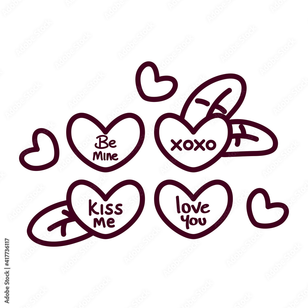 Hearts with love messages. Valentines day - Vector Hearts with love messages. Valentines day - Vector