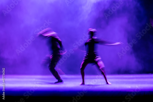 The abstract movement of the dance