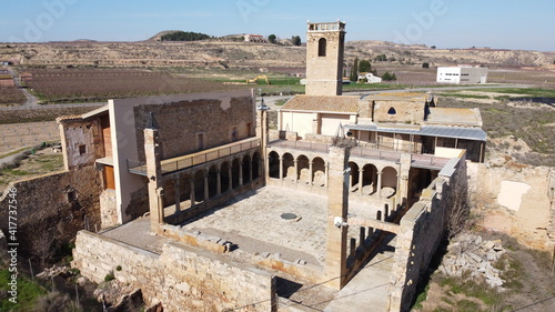 Top view of the monastery of Our Lady of Angels. Catalonia. Spain photo