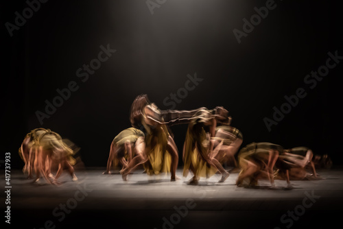 The abstract movement of the dance photo