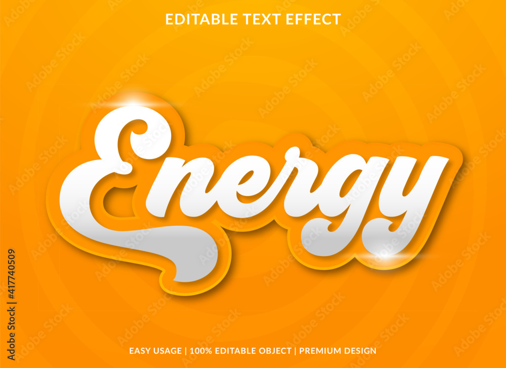 energy text effect template design with abstract style use for business ...