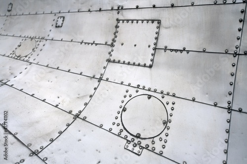 Airplane skin metal Rivets