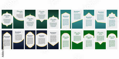 Creative decorated social media stories post. Ramadan Kareem, Happy EId Mubarak. Muslim people celebration Vector illustration for ads, headers, banners or post for muslim community festival