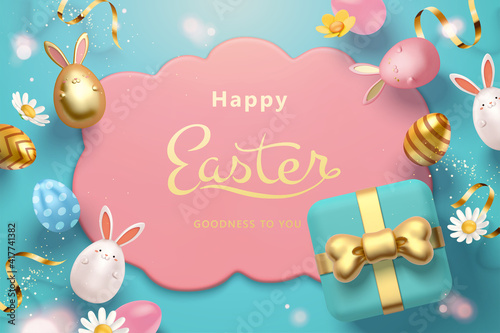 3d Easter greeting card