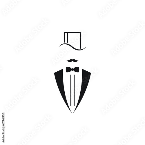 Gentleman avatar isolated on white background. Vector illustration.