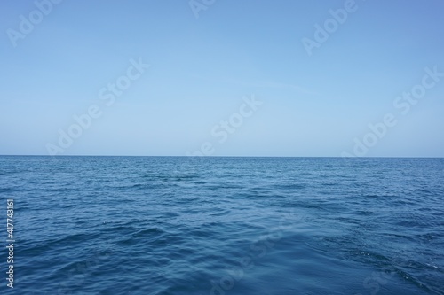 blue sky and blue caribean sea