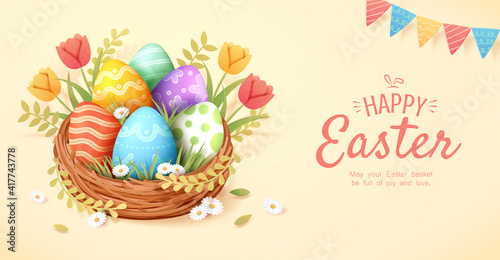 3d Easter egg banner