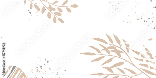 Trendy bohemian abstract square art templates with floral and geometric elements. For social media posts, mobile apps, banners design and web/internet ads. Fashion backgrounds. Boho style background