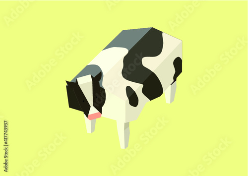 ポリゴン ウシ 年賀状 干支 丑 牛