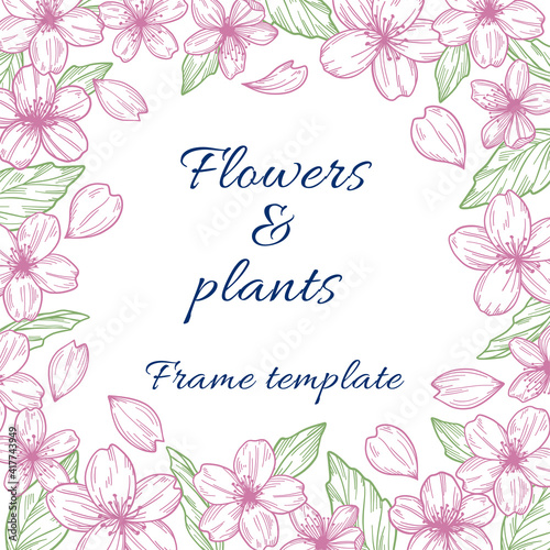 Flowers & plants Frame template © Niko