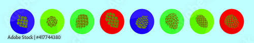 set of pine cones cartoon icon design template with various models. vector illustration isolated on blue background
