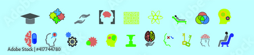 set of psychologist cartoon icon design template with various models. vector illustration isolated on blue background
