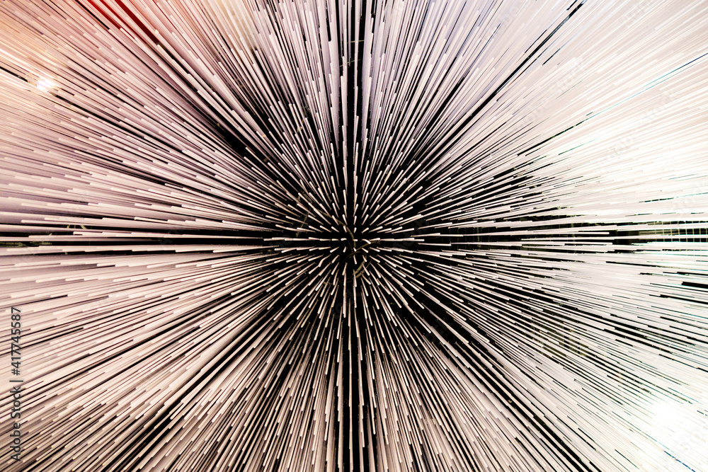Obraz premium Abstract technology design wallpaper with rays lines and star. Trendy futuristic fascinating effect.