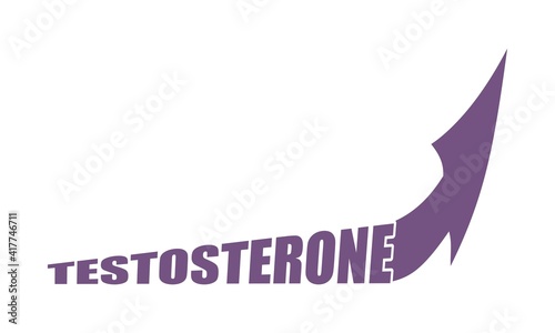 Hormone testosterone word with arrow. Health care concept illustration.
