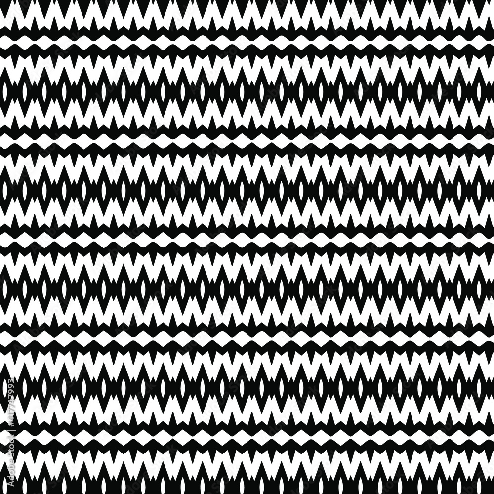Geometric vector pattern with triangular elements. Seamless abstract ornament for wallpapers and backgrounds. Black and white patterns.. Geometric vector pattern with triangular elements. Seamless abstract ornament for wallpapers and backgrounds. Black and white patterns..