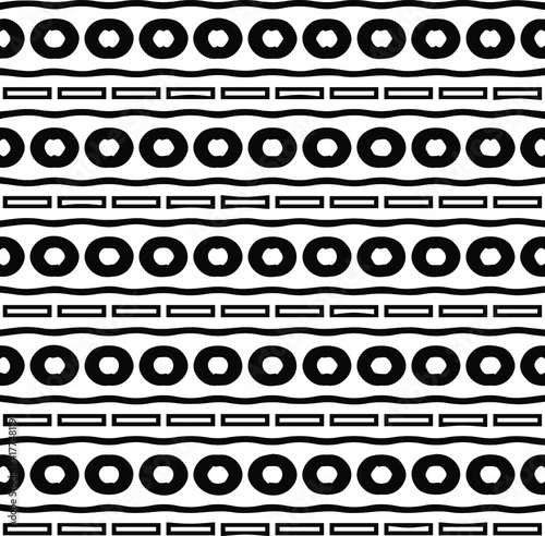 Geometric vector pattern with triangular elements. Seamless abstract ornament for wallpapers and backgrounds. Black and white patterns.. 