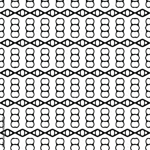 Geometric vector pattern with triangular elements. Seamless abstract ornament for wallpapers and backgrounds. Black and white patterns.. 