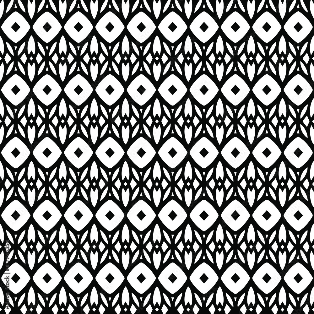 Geometric vector pattern with triangular elements. Seamless abstract ornament for wallpapers and backgrounds. Black and white patterns.. Geometric vector pattern with triangular elements. Seamless abstract ornament for wallpapers and backgrounds. Black and white patterns..