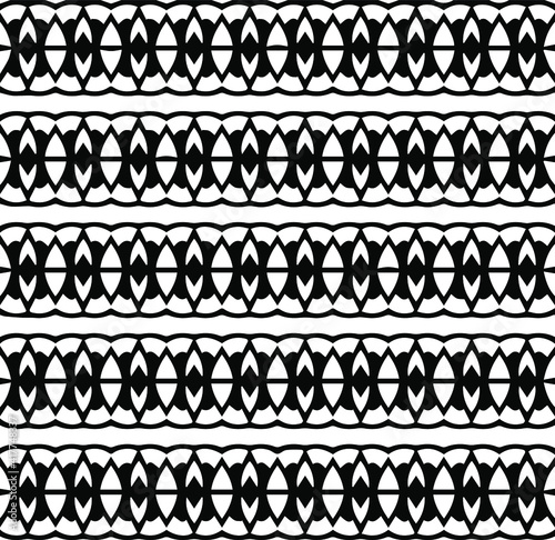 Geometric vector pattern with triangular elements. Seamless abstract ornament for wallpapers and backgrounds. Black and white patterns.. 