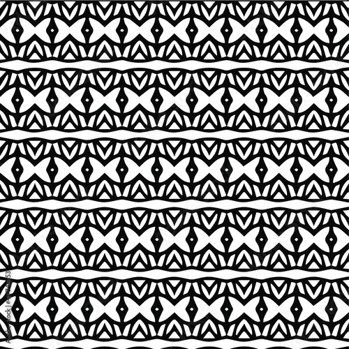 Geometric vector pattern with triangular elements. Seamless abstract ornament for wallpapers and backgrounds. Black and white patterns.. 