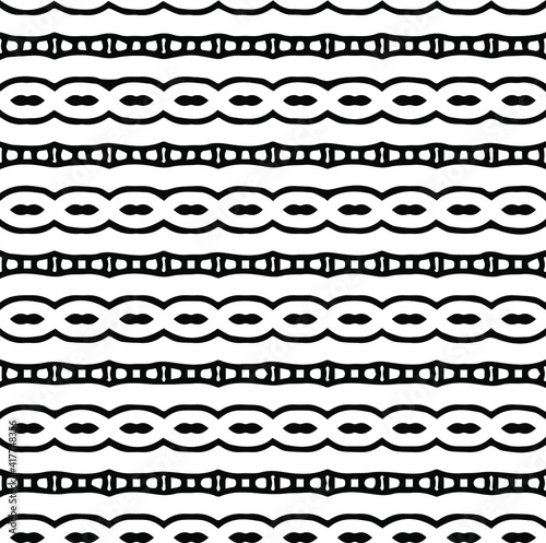 Geometric vector pattern with triangular elements. Seamless abstract ornament for wallpapers and backgrounds. Black and white patterns.. 