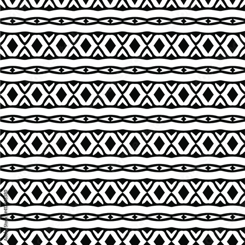 Geometric vector pattern with triangular elements. Seamless abstract ornament for wallpapers and backgrounds. Black and white patterns.. 