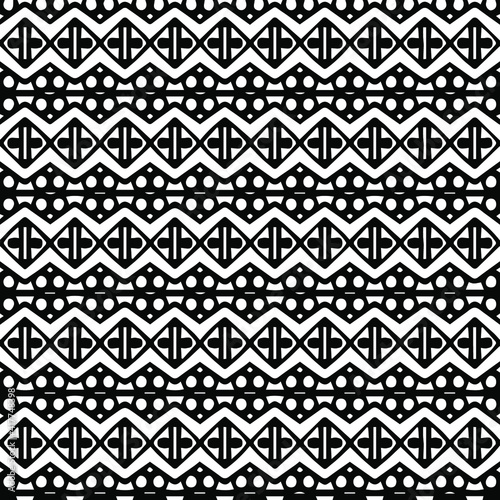 Geometric vector pattern with triangular elements. Seamless abstract ornament for wallpapers and backgrounds. Black and white patterns.. 