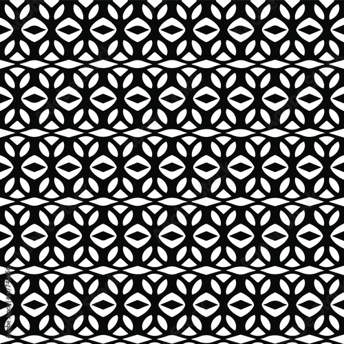  Geometric vector pattern with triangular elements. Seamless abstract ornament for wallpapers and backgrounds. Black and white patterns.. 