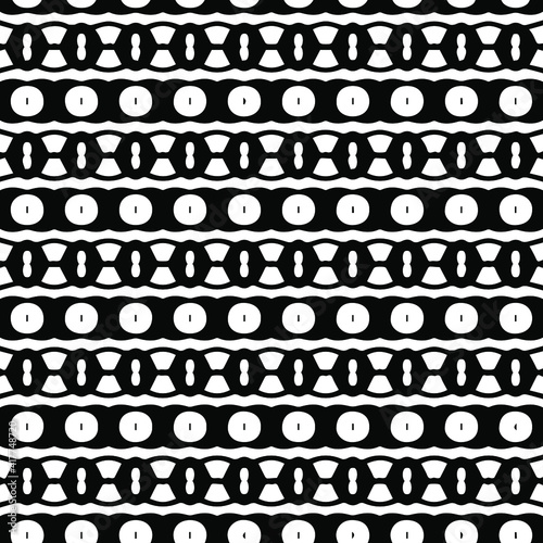  Geometric vector pattern with triangular elements. Seamless abstract ornament for wallpapers and backgrounds. Black and white patterns.. 