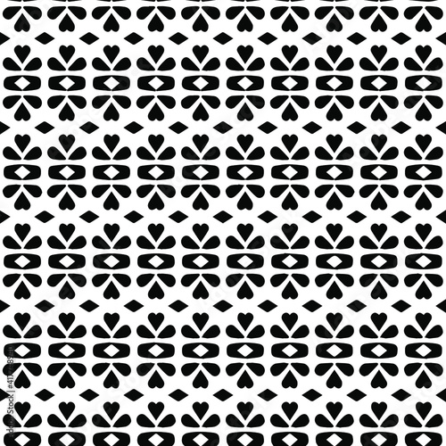  Geometric vector pattern with triangular elements. Seamless abstract ornament for wallpapers and backgrounds. Black and white patterns.. 