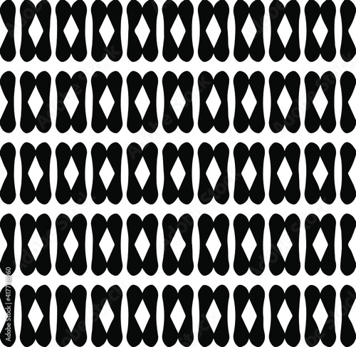  Geometric vector pattern with triangular elements. Seamless abstract ornament for wallpapers and backgrounds. Black and white patterns.. 