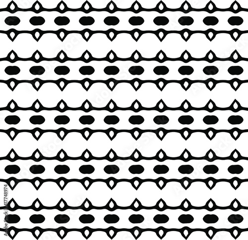  Geometric vector pattern with triangular elements. Seamless abstract ornament for wallpapers and backgrounds. Black and white patterns.. 