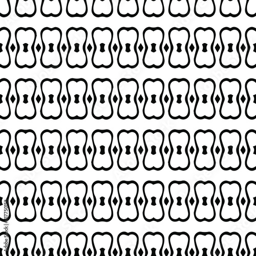 Geometric vector pattern with triangular elements. Seamless abstract ornament for wallpapers and backgrounds. Black and white patterns..

