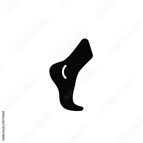 Foot, ankle glyph icon. Solid style can be used for web, mobile, ui. Pain, hip, ortho, anatomy, body, care concept. Vector logo illustration isolated on white background. EPS 10.
