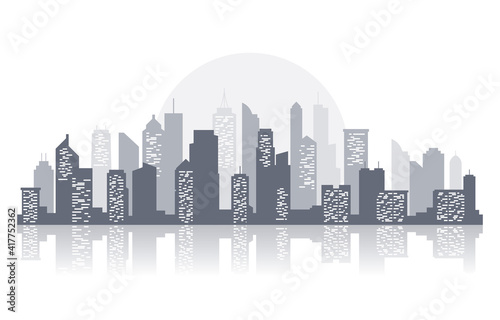 City Building Cityscape Skyline Business White Background Illustration