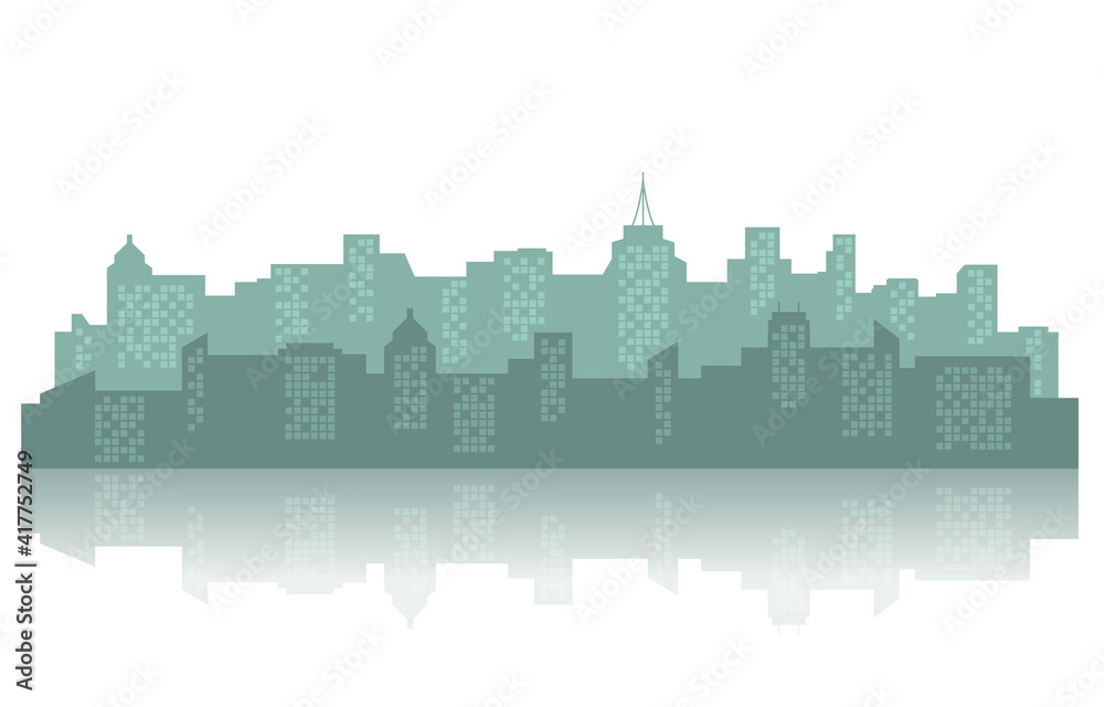 Naklejka premium City Building Cityscape Skyline Business White Background Illustration
